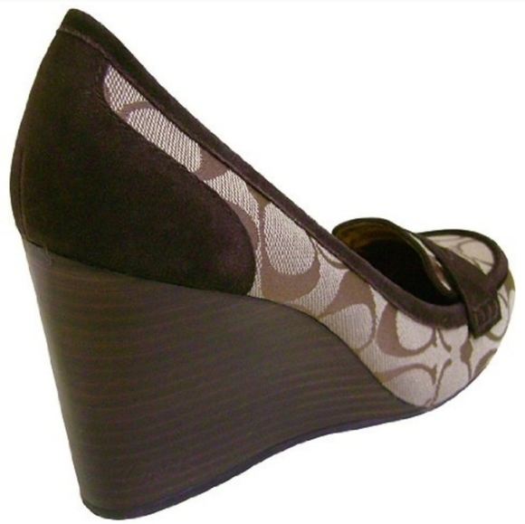 Coach Bundle All. Nela Style A3437 Brown Wedge - Picture 6 of 8